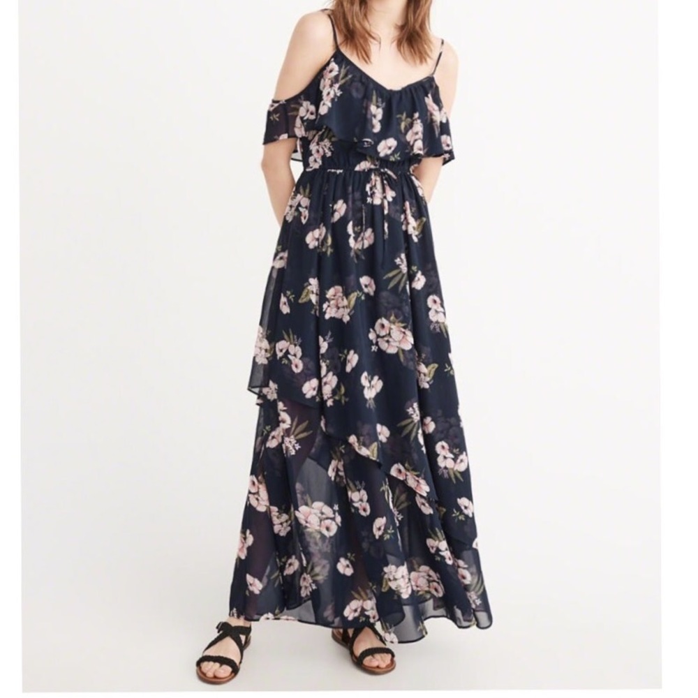 Abercrombie and Fitch Navy Floral Maxi Dress