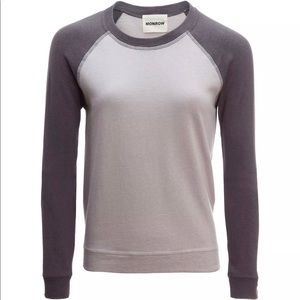 Monrow Two Tone Raglan Sweatshirt Medium NWT
