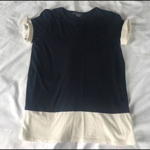 Vince Navy Color-block T-Shirt