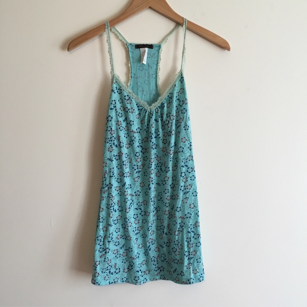 🔴4/$10 Timing Tank Top Floral Racerback Large