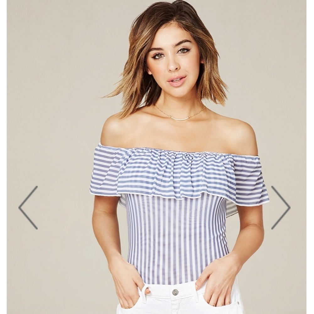 BEBE Off-Shoulder Body Suit - Size Small