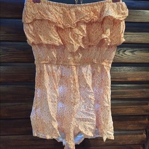 Romper, orange and white