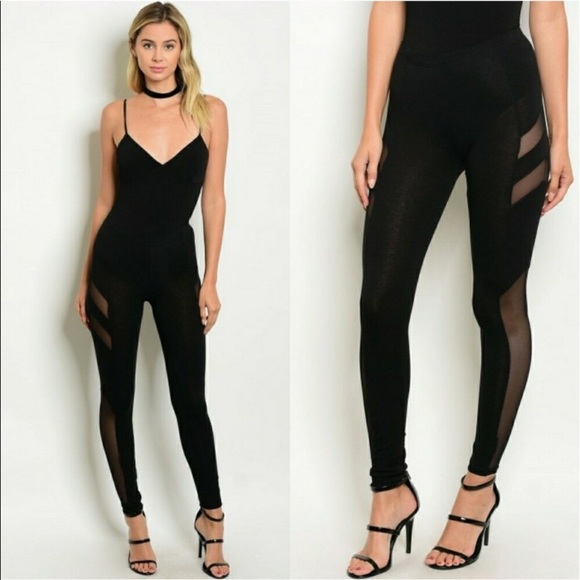 LAST ONE! NEW MESH PANELED LEGGINGS BLACK YOGA - Picture 2 of 4