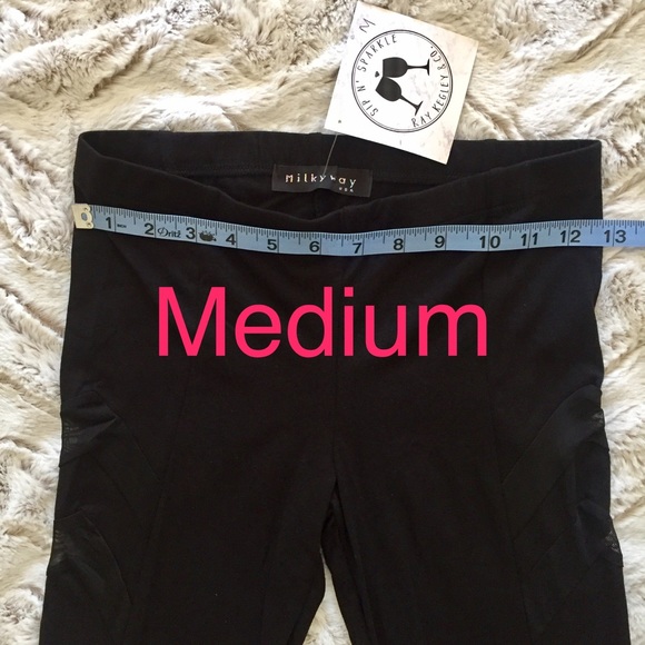 LAST ONE! NEW MESH PANELED LEGGINGS BLACK YOGA - Picture 3 of 4