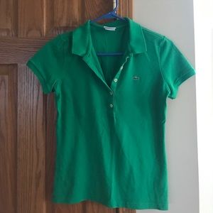 Lacoste classic green women's polo