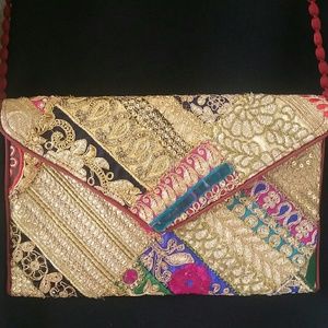 Indian handmade envelope handbag.