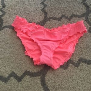 Bright pinky orange ruched cheeky bottom