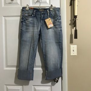 Dear John Los Angeles cropped denim jeans.