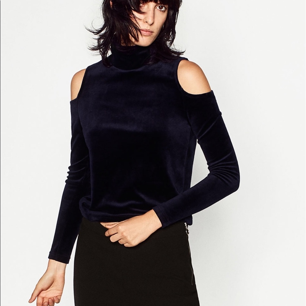 Zara Velvet Cold Shoulder