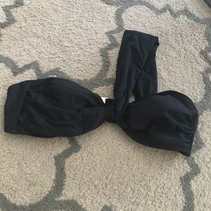 One shoulder black bikini top
