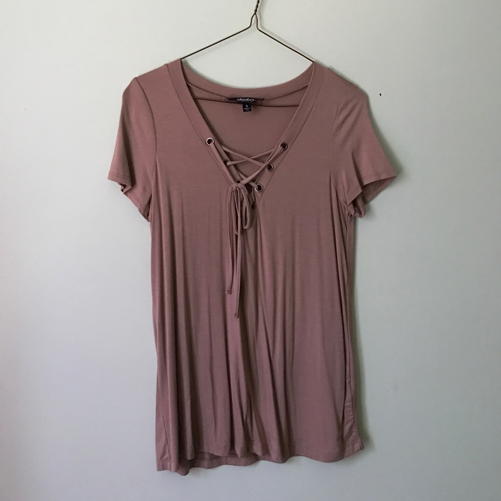 Lulus Nude Tie Down Top