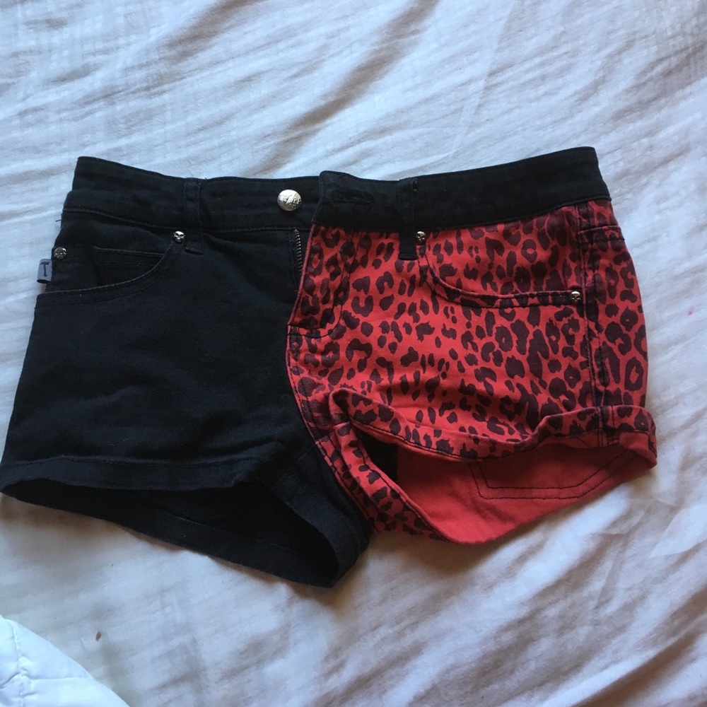 Black and Red Leopard shorts