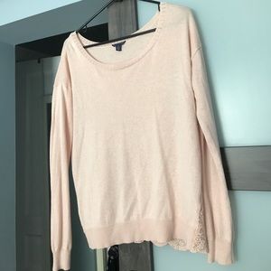 American Eagle sweater top with lace back