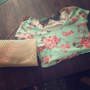 ❗️SALE ❗️Pac Sun Blue Floral Crop Top Size S