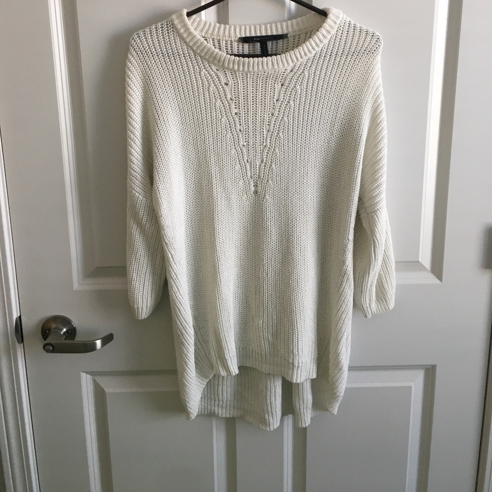 BCBG White Oversized Sweater