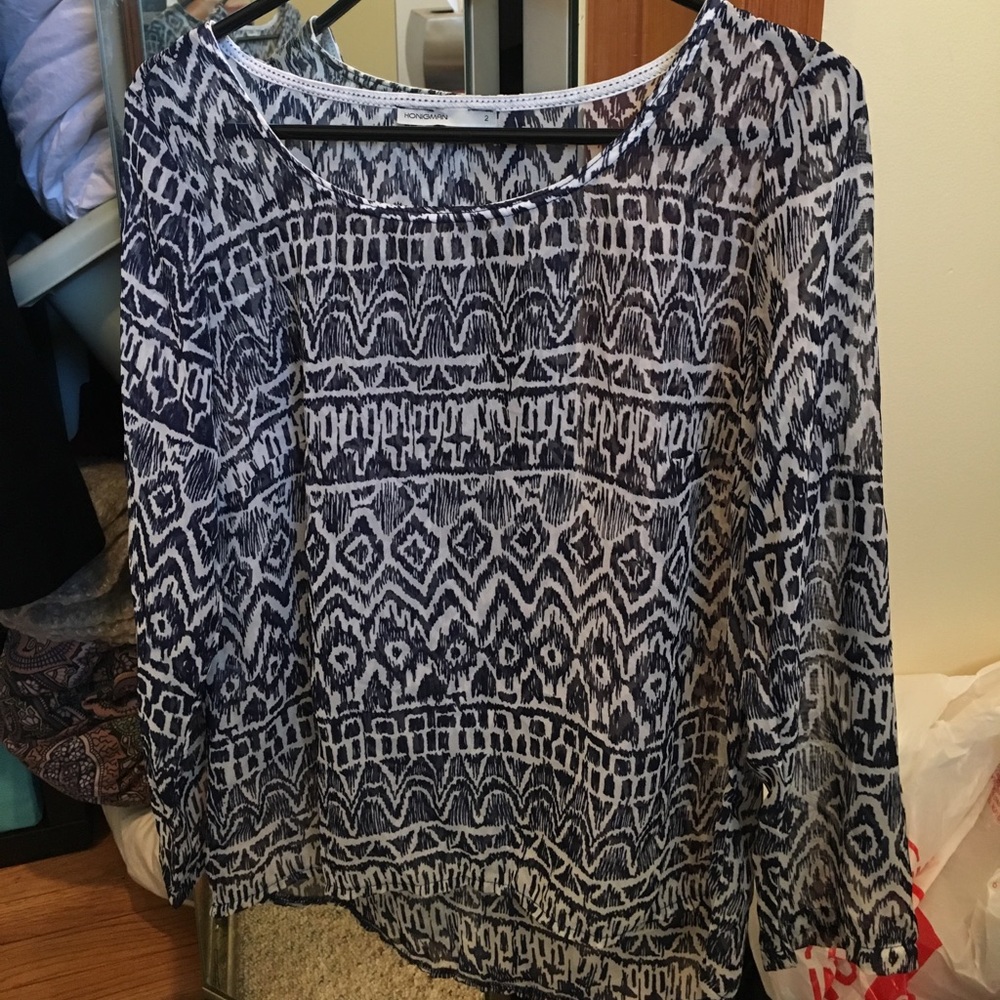 Semi-Sheer Batik Blouse (never worn)