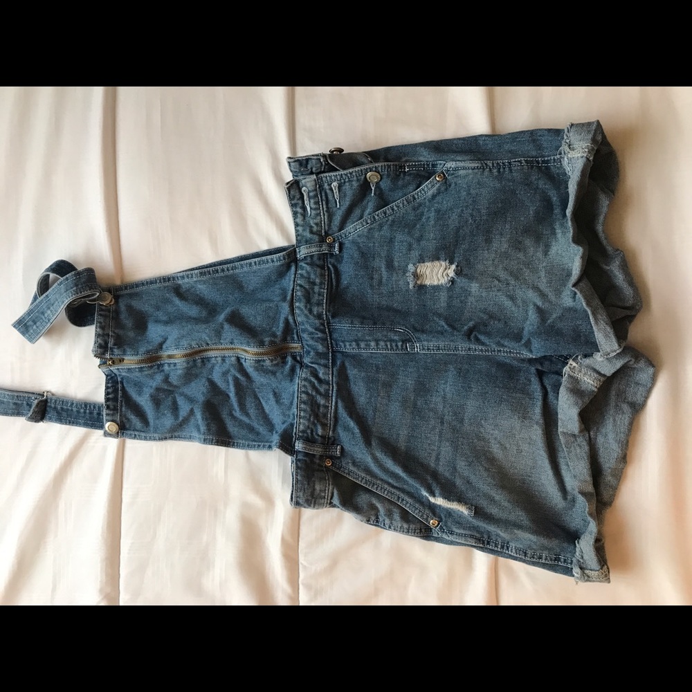 Overall Jean Shorts