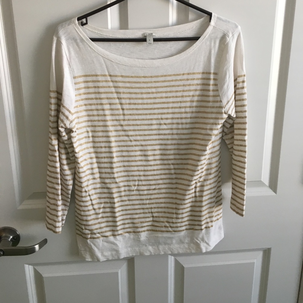 JCrew gold stripe shirt