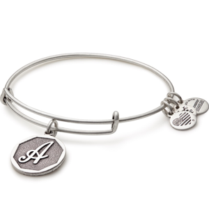 Alex & Ani Silver Initial A Charm Bangle