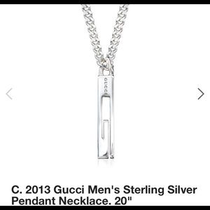 Men Silver Gucci chain with pendant