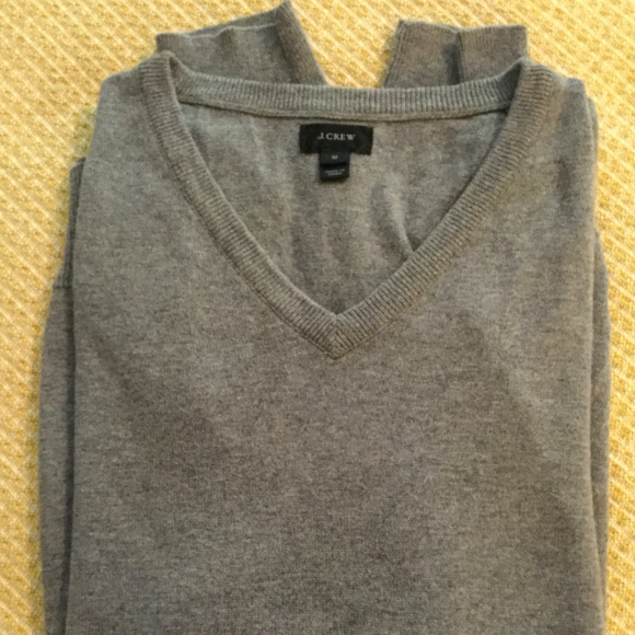 J Crew Other - J Crew Cotton-Cashmere V-neck Grey Sweater Men's M