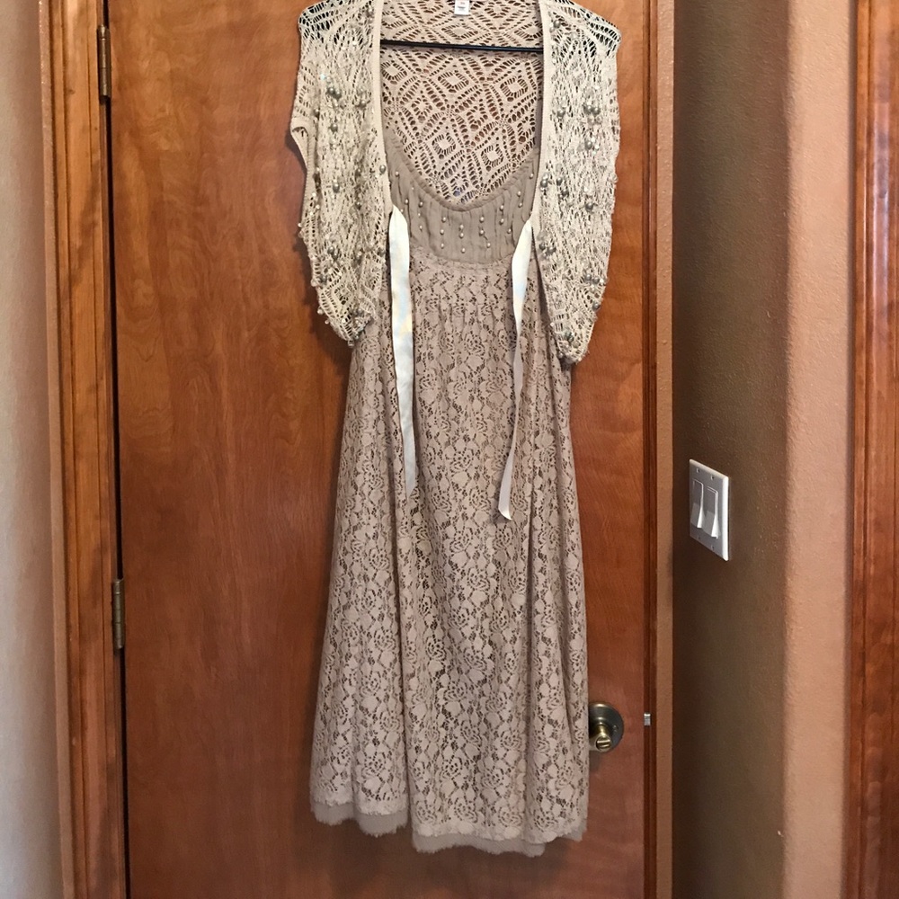 Taupe Vintage Dress Size 10