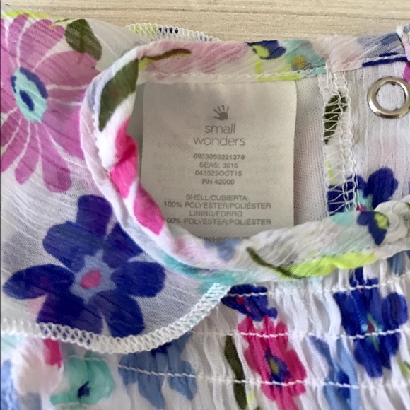 SOLD Floral Chiffon Top Chambray Leggings 3-6 M - Picture 6 of 6