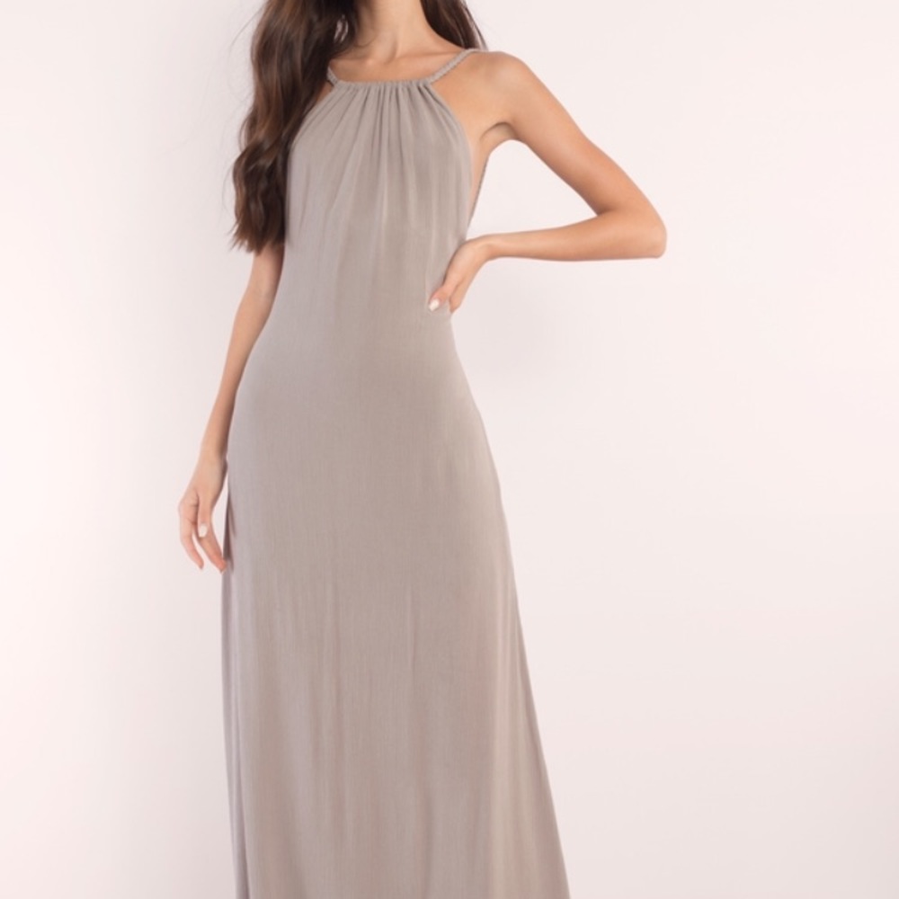 Lake grey halter maxi dress