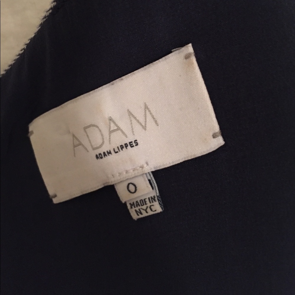 Adam Lippes size 0 deep V gray-blue shift dress - Picture 3 of 4