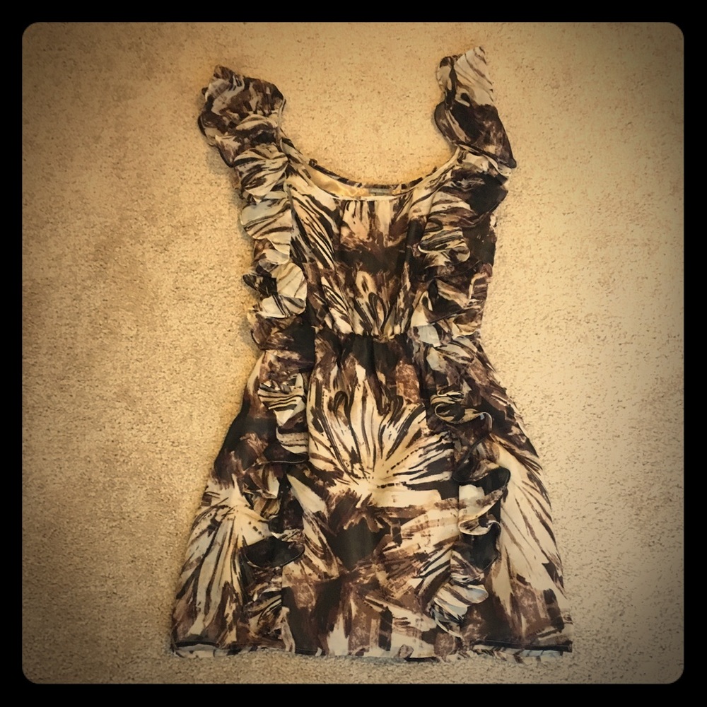 Brown and tan swirl dress