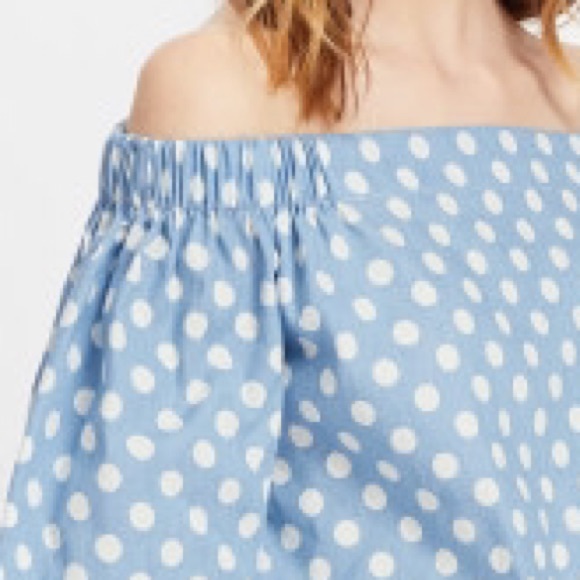 Polkadot off shoulder top w/ bellsleeve - Picture 5 of 5