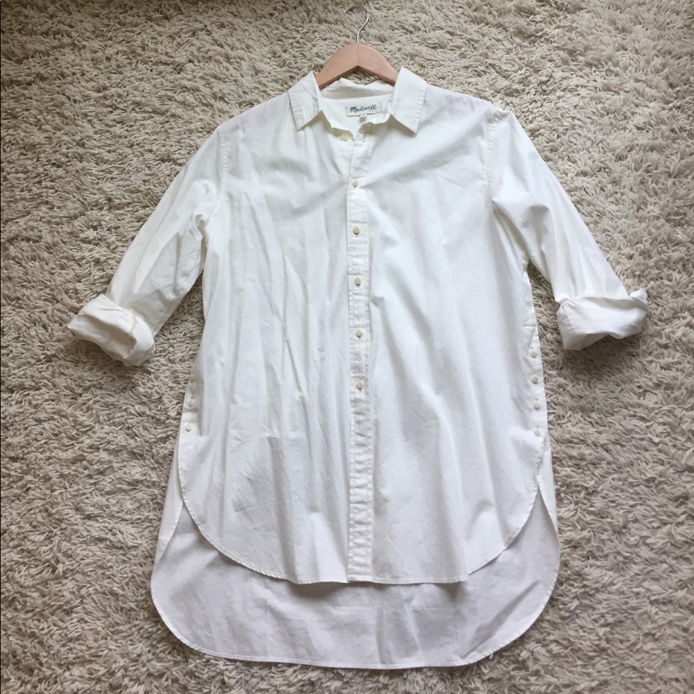 Madewell Button Up Nepped Cotton Shirt