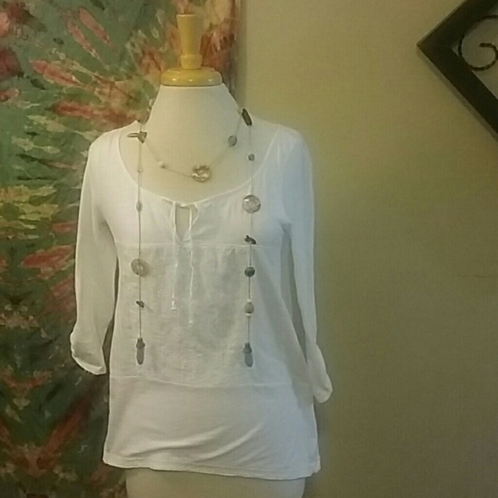 American Eagle Outfitters white peasant top