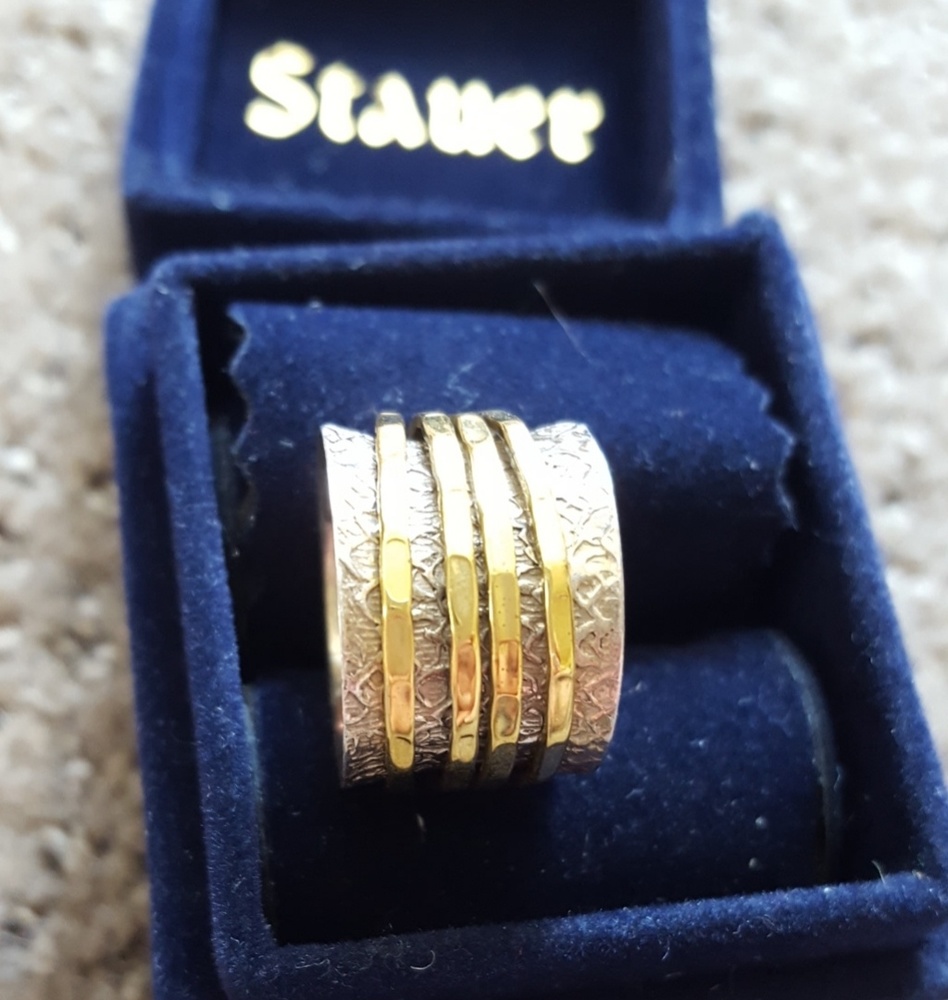 Sterling 925 silver and gold ring