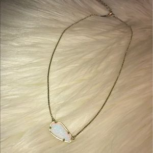 Cami Necklace In White Kyocera Opal