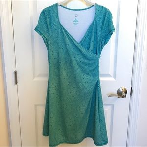 Prana short sleeve faux wrap dress
