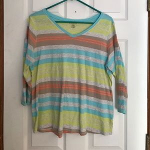 Sonoma multi stripe top petite XL