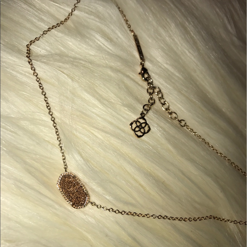 Elisa Pendant Necklace In Rose Gold Drusy