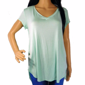 Mint Green Short Sleeve Slit Top- Small