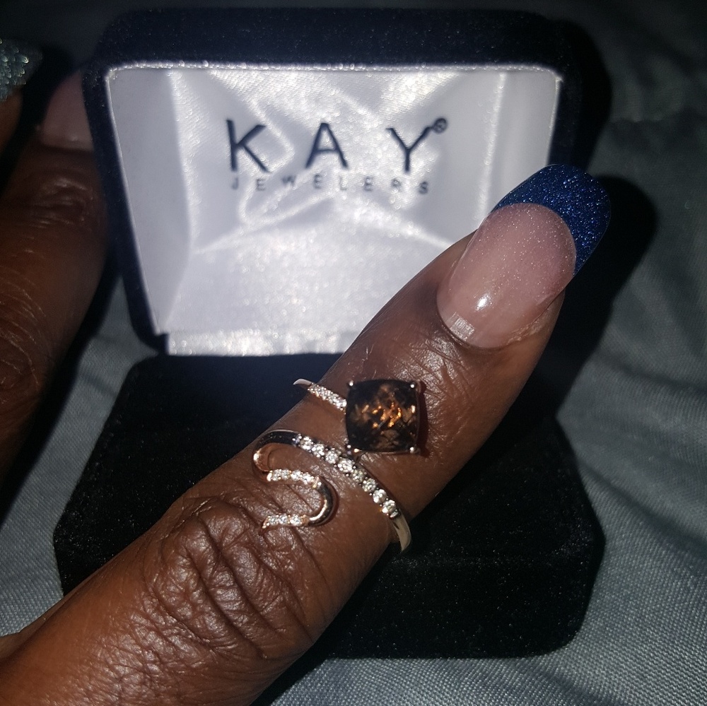 Levian Chocolate Quartz and Diamonds Ring