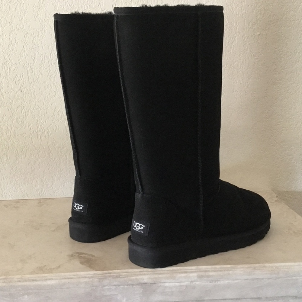 UGG Black Suede Tall Boots Sz 10