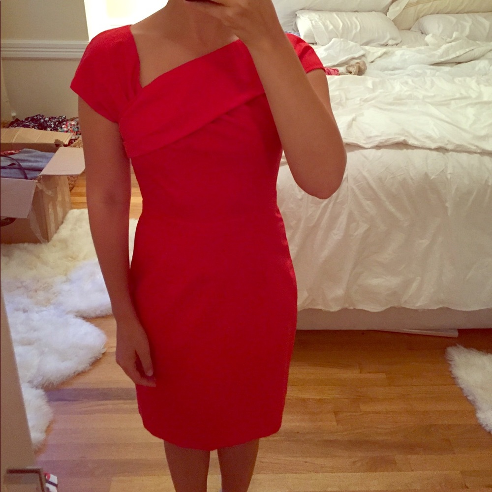 J crew size 00 red origami dress