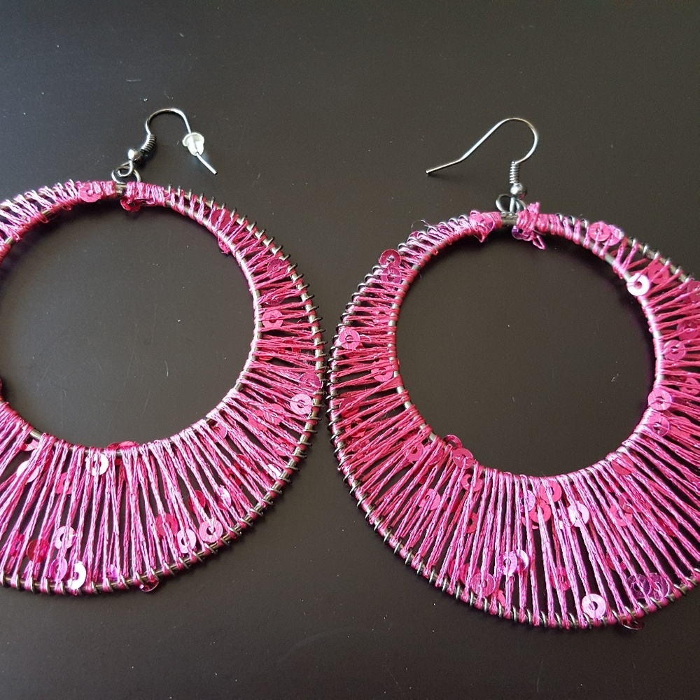 Big pink earrings!