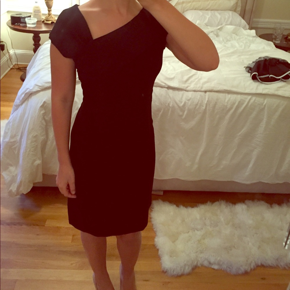 j.Crew size 00 black wool origami dress.