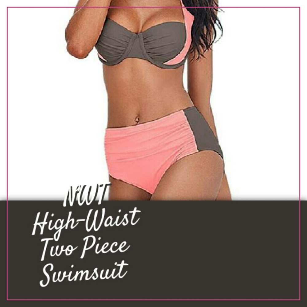 NWT!! Two Tone Two Piece Swim Suit