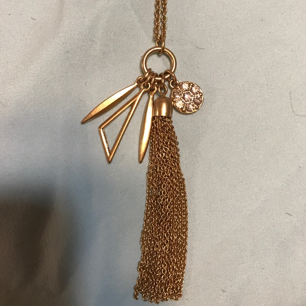 J crew retail multi charm tassel necklace