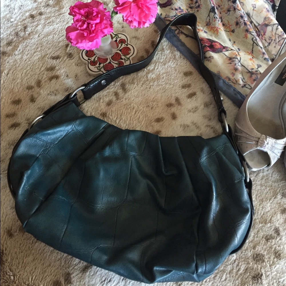 Simply Vera Teal Faux Croc Bag