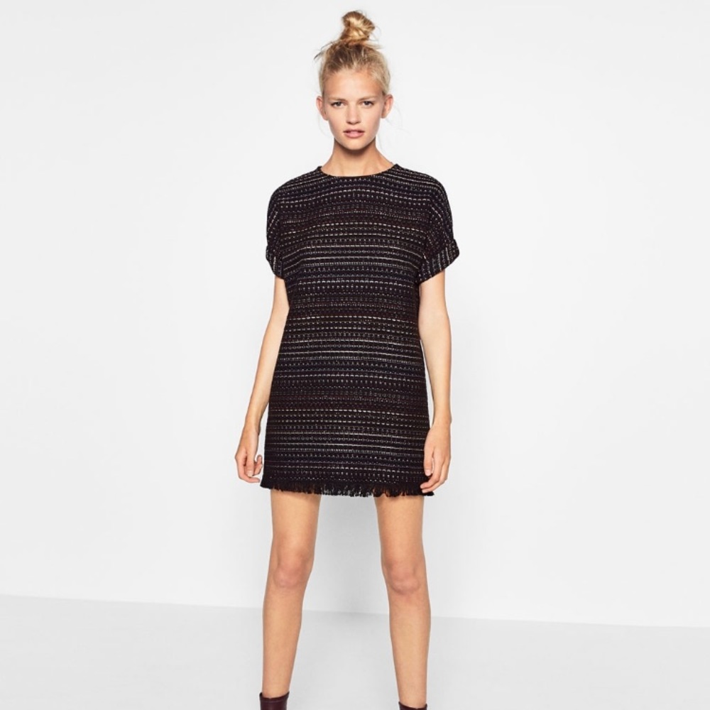 Zara black multicolor dress