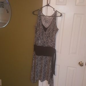 Black &white print dress