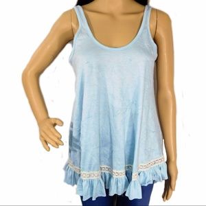 Baby Blue Wrinkled Tank Top - Medium